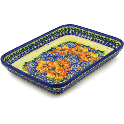Polish Pottery Rectangular Baker 12" UNIKAT