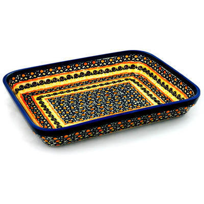 Polish Pottery Rectangular Baker 12&quot; Western Sunrise