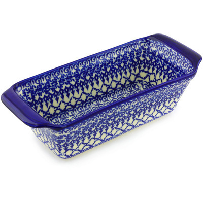 Polish Pottery Rectangular Baker 12" Winter Blue