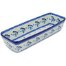 Polish Pottery Rectangular Baker 12&quot; Winter Sparrow