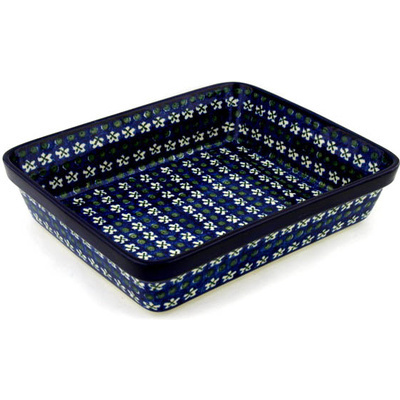 Polish Pottery Rectangular Baker 12" X's And O's