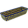 Polish Pottery Rectangular Baker 12&quot; Yellow Dots