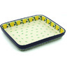 Polish Pottery Rectangular Baker 12&quot; Yellow Rose