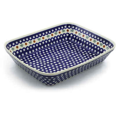 Polish Pottery Rectangular Baker 13" Mosquito