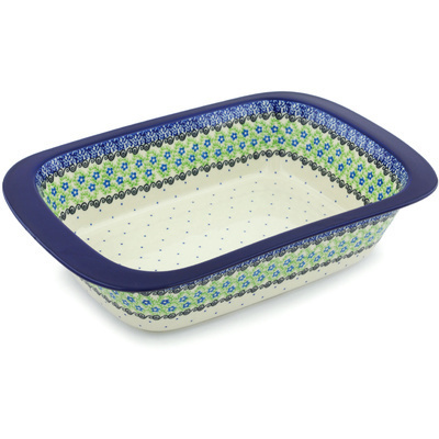 Polish Pottery Rectangular Baker 13&quot; Prairie