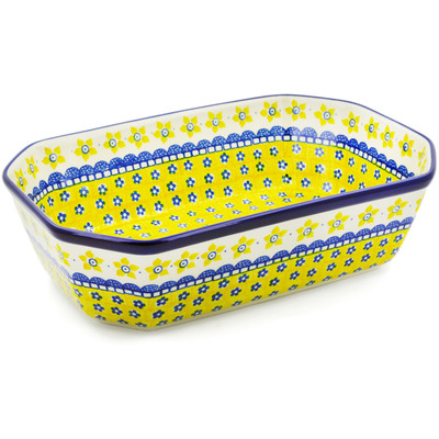 Polish Pottery Rectangular Baker 13" Sunshine