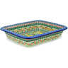 Polish Pottery Rectangular Baker 14&quot; Hidden Chalet UNIKAT