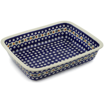Polish Pottery Rectangular Baker 14&quot; Mosquito