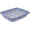 Polish Pottery Rectangular Baker 14" Ocean Medley