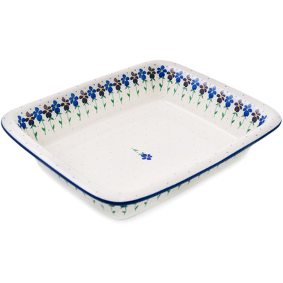 Polish Pottery Rectangular Baker 14" Petrichor