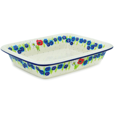 Polish Pottery Rectangular Baker 14" Polish Country