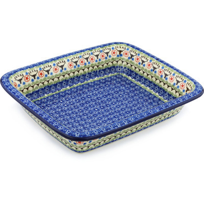 Polish Pottery Rectangular Baker 14" State Of Texas