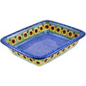 Polish Pottery Rectangular Baker 14&quot; Summer Sunnies UNIKAT