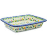Polish Pottery Rectangular Baker 14&quot; Sweet Little Village UNIKAT