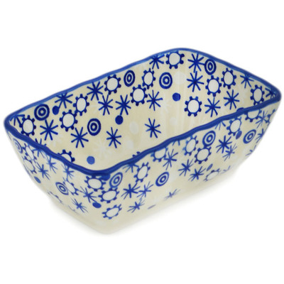 Polish Pottery Rectangular Baker 6&quot; Twinkle In The Frost