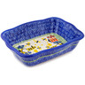 Polish Pottery Rectangular Baker 8&quot; Beekeeper Gnome UNIKAT