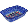 Polish Pottery Rectangular Baker 8&quot; Front Porch Blooms