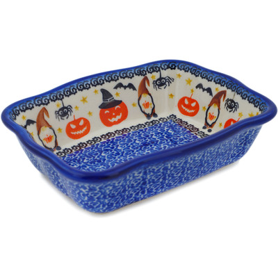 Polish Pottery Rectangular Baker 8" Harvest Pumpkin Haunt