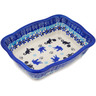 Polish Pottery Rectangular Baker 8&quot; Kitty Paw Play Time