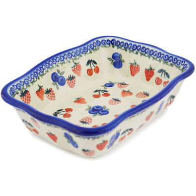 Polish Pottery Rectangular Baker 8" Mixed Berry