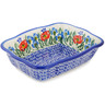Polish Pottery Rectangular Baker 8" Open Fields