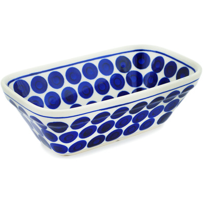 Polish Pottery Rectangular Baker 8&quot; Splotched