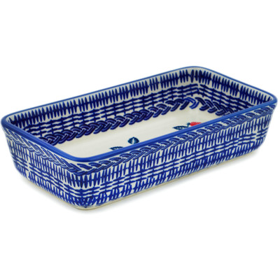 Polish Pottery Rectangular Baker 8" Strawberry Ivy UNIKAT