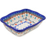 Polish Pottery Rectangular Baker 8&quot; Sunflower Dance