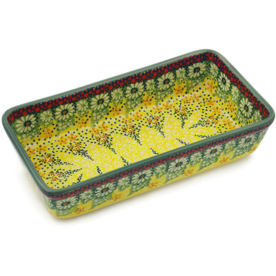 Polish Pottery Rectangular Baker 8&quot; Sunshine Grotto UNIKAT