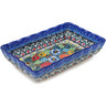 Polish Pottery Rectangular Baker 9&quot; Delightful Motif UNIKAT