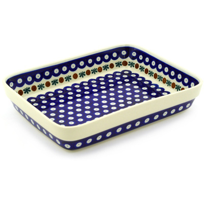 Polish Pottery Rectangular Baker 9" Mosquito