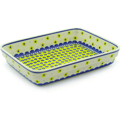 Polish Pottery Rectangular Baker 9" Sunshine