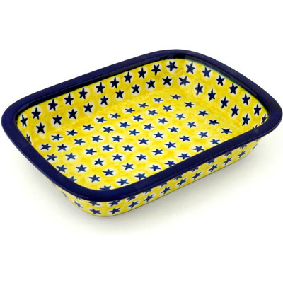 Polish Pottery Rectangular Baker with Grip Lip 10-inch