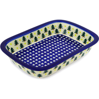 Polish Pottery Rectangular Baker with Grip Lip 10-inch