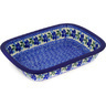 Polish Pottery Rectangular Baker with Grip Lip 10-inch Lovely Surprise