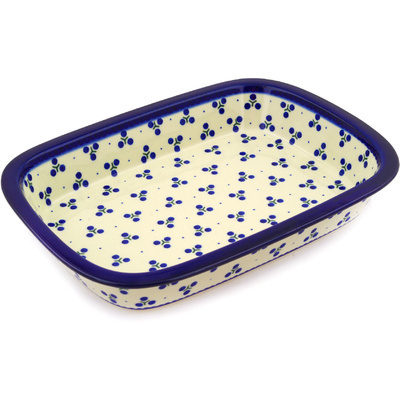 Polish Pottery Rectangular Baker with Grip Lip 12-inch Triple Berries