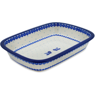 Polish Pottery Rectangular Baker with Grip Lip 12-inch Tweet Dreams