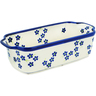 Polish Pottery Rectangular Baker with Handles 10&quot; Blooming Vines
