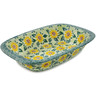 Polish Pottery Rectangular Baker with Handles 11" Sunflower Fields