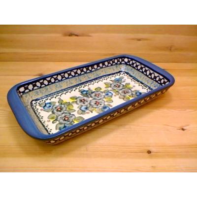 Polish Pottery Rectangular Baker with Handles 12&quot; Soft And Sweet UNIKAT