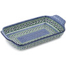 Polish Pottery Rectangular Baker with Handles 13&quot; Daises And Tall Grass UNIKAT