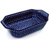 Polish Pottery Rectangular Baker with Handles 14&quot; Blue Horizons