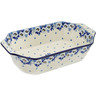 Polish Pottery Rectangular Baker with Handles 14&quot; Blue Spring