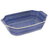 Polish Pottery Rectangular Baker with Handles 14&quot; Grecian Vines