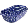Polish Pottery Rectangular Baker with Handles 14" Midnight Stars