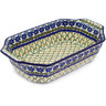 Polish Pottery Rectangular Baker with Handles 14&quot; Primrose Trellis