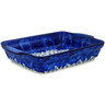 Polish Pottery Rectangular Baker with Handles 15&quot; Divine Cobalt UNIKAT