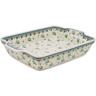 Polish Pottery Rectangular Baker with Handles 15&quot; Mellow Meadow UNIKAT