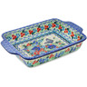 Polish Pottery Rectangular Baker with Handles 9&frac12;-inch Mariposa UNIKAT