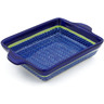 Polish Pottery Rectangular Baker with Handles 9" Midnight Eclipse
